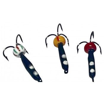 Мормышка вольфрамовая чёртик Ø 2,0 мм L 10 мм 0.3 g с фосфорными крапинками Мормышка вольфрамовая чёртик Ø 2,0 мм L 10 мм 0.3 g с фосфорными крапинками