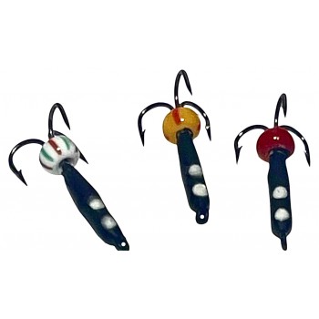 Мормышка вольфрамовая чёртик Ø 1.5 мм L 10 мм 0.3 g с фосфорными крапинками Мормышка вольфрамовая чёртик Ø 1.5 мм L 10 мм 0.3 g с фосфорными крапинками